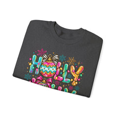 Holly Jolly Crewneck Gildan Sweatshirt — Colorful Christmas Ornament Holiday Sweater