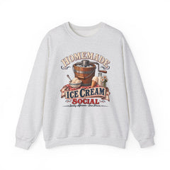 Crewneck Sweatshirt — "Homemade Ice Cream Social" Vintage Ice Cream Maker Design