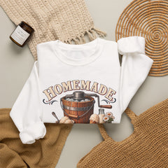 Crewneck Sweatshirt — "Homemade Ice Cream Social" Vintage Ice Cream Maker Design