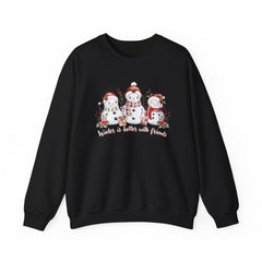 Winter is Better with Friends - Snowmen Crewneck Sweatshirt, Cozy Christmas Apparel, Holiday Festive Sweatshirt