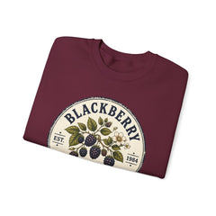 Blackberry Picking Club Crewneck Sweatshirt — Vintage Fruit Patch Design