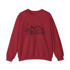"Merry Christmas" Crewneck, Unisex Sweater, Winter Fashion, Festive Apparel, Holiday Gift, Christmas tree