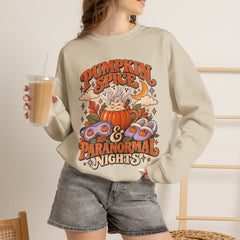 Pumpkin Spice & Paranormal Nights Crewneck Sweatshirt - Halloween