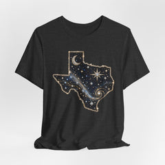 Texas Night Sky Tee — Celestial Moon & Stars State Graphic T-Shirt