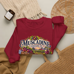 Muscadine Vineyard Crewneck Sweatshirt — Vintage Grape Winery Graphic - Southern Heritage