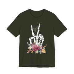 Bone Fingers w Flowers - Halloween T-Shirt