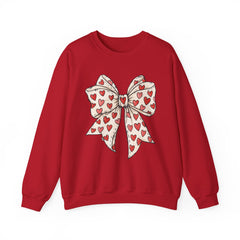 Valentine Heart Bow Sweatshirt — Cute Ribbon Graphic Crewneck