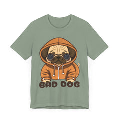 Graphic Tee with Cute Bad Dog Illustration - Unisex Jersey Short Sleeve Tee