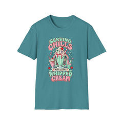T-Shirt — "Serving Chills" Retro Dessert Graphic Tee (Extra Whipped Cream) - BP - Halloween