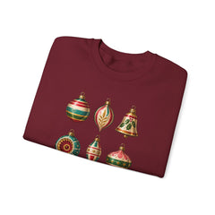 Crewneck Sweatshirt — Vintage Christmas Ornaments Holiday Pullover