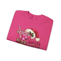 "Santa's Favorite Hot Mess" Sparkle Martini Holiday Christmas Crewneck