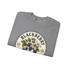Blackberry Picking Club Crewneck Sweatshirt — Vintage Fruit Patch Design