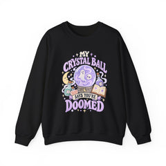Doomed Crystal Ball Crewneck Sweatshirt — Cute Pastel Gothic Fortune-Telling Graphic