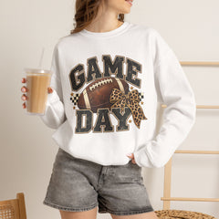 Game Day Sweatshirt — Leopard Football Graphic Crewneck