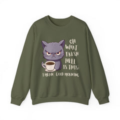 Oh, What Fresh Hell Is This? Coffee Crewneck Sweatshirt - Sarcastic