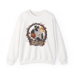 Halloween Ghost Crewneck Sweatshirt – 'Fuh-Cawf' Spooky Pumpkin Design