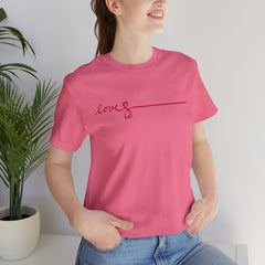 Love Signature T-Shirt – Minimal Red Script Tee