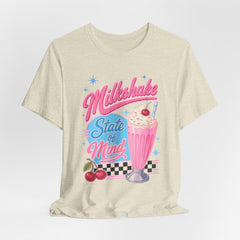 Milkshake State of Mind T-Shirt — Retro Diner Cherry Milkshake Tee