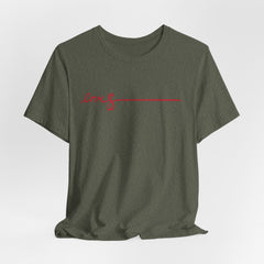 Love Signature T-Shirt – Minimal Red Script Tee