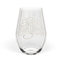 Merry Christmas Stemless Wine Glass