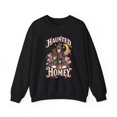 Haunted But Homey Sweatshirt — Cozy Halloween Haunted House Crewneck