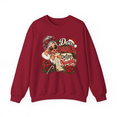 Christmas Sweatshirt - "Dear Santa Define Naughty" Festive Holiday Crewneck
