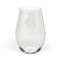 Mistletoe Christmas Stemless Wine Glass