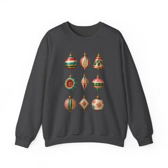 Crewneck Sweatshirt — Vintage Christmas Ornaments Holiday Pullover