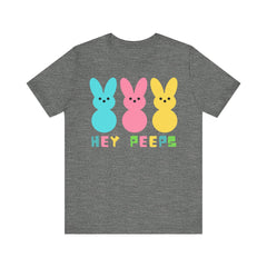 Hey Peeps Unisex Jersey Tee - Fun Easter Graphic T-Shirt