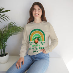 St. Patrick's Day Unisex Crewneck Sweatshirt - Happy Leprechaun Rainbow Design
