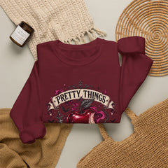 Crewneck Sweatshirt — “Pretty Things Can Be Poison” Gothic Apple Graphic