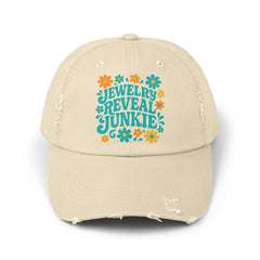 Jewelry Reveal Junkie Distressed Cap | Unisex Cap for Jewelry Lovers, Vintage Style, Boho Vibe