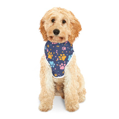 Pet Hoodie - Paw Prints on Blue