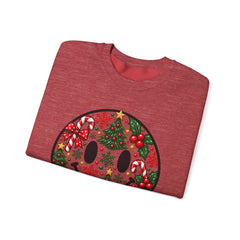 Christmas Smiley Crewneck Sweatshirt — Festive Holiday Smile Graphic