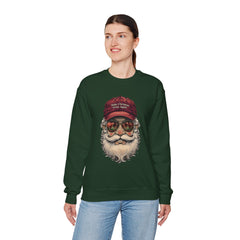 Santa With 'Make Christmas Great Again' Cap Crewneck Sweatshirt