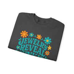 Jewelry Reveal Junkie Sweatshirt by Gildan, Cozy Unisex Crewneck, Gift for Jewelry Lovers