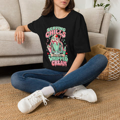 T-Shirt — "Serving Chills" Retro Dessert Graphic Tee (Extra Whipped Cream) - BP - Halloween
