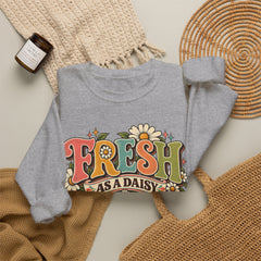 Fresh as a Daisy Crewneck Sweatshirt – Retro Spring Floral Graphic