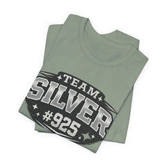 Team Silver #925 T‑Shirt — Vintage Sports Shield Tee - BP Jewelry