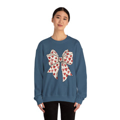 Valentine Heart Bow Sweatshirt — Cute Ribbon Graphic Crewneck