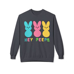Hey Peeps Midweight Softstyle Fleece Crewneck Easter Sweatshirt