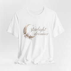 Starlight Dreamer Tee — Moon & Floral Graphic Shirt