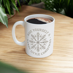 Christmas Snowflake Mug — "Have Yourself a Merry Little Christmas" Ceramic Coffee Cup (11oz/15oz)