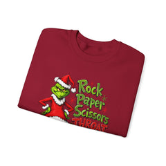 Rock - Paper - Scissors - Throat Punch- Dr. Seuss Grinch Christmas Sweatshirt