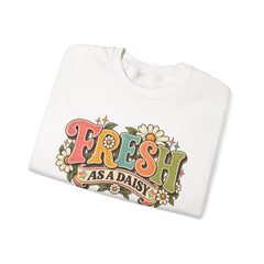 Fresh as a Daisy Crewneck Sweatshirt – Retro Spring Floral Graphic