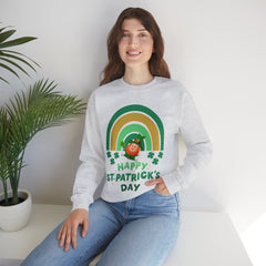 St. Patrick's Day Unisex Crewneck Sweatshirt - Happy Leprechaun Rainbow Design