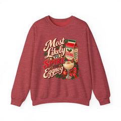 Eggnog Crewneck Sweatshirt – “Most Likely to Spike the Eggnog” Holiday Sweater