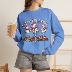 Lit & Frostbit Design | Festive Christmas Martinis, Winter Parties, Snowman Apparel, Christmas Party Sweatshirt