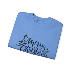 "Merry Christmas" Crewneck, Unisex Sweater, Winter Fashion, Festive Apparel, Holiday Gift, Christmas tree