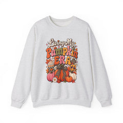 Pumpkin Era Crewneck Sweatshirt — "Living My Pumpkin Era" Fall Graphic Sweatshirt